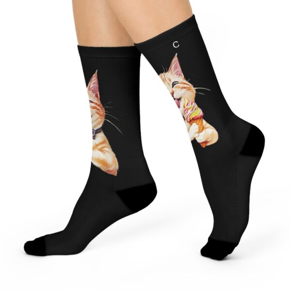 Cat Enjoying Ice Cream Socks - Image 2