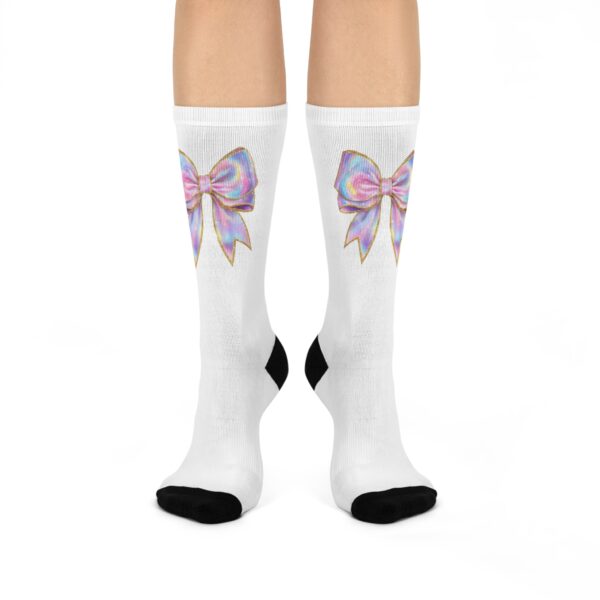 Rainbow Bow White Socks