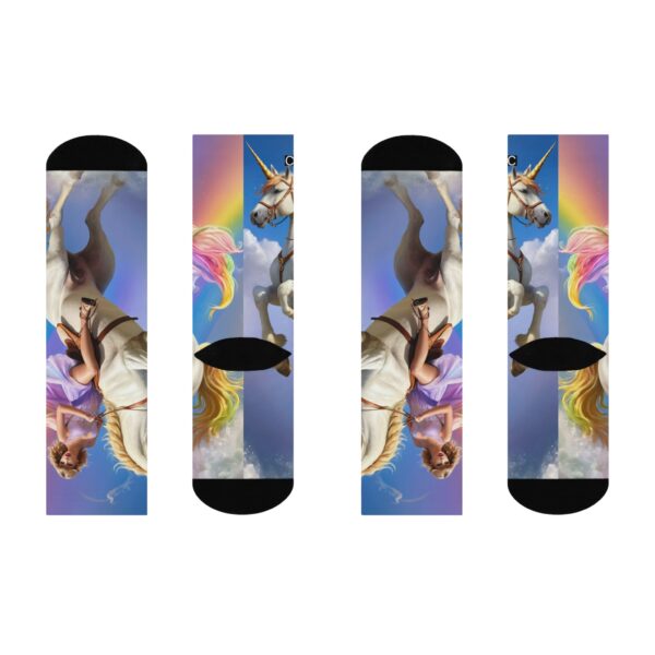 Tay Swift Riding a Unicorn Socks - Image 3