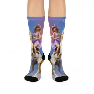 Tay Swift Riding a Unicorn Socks